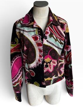 Late 1990s/ Y2K paisley fall corduroy jacket